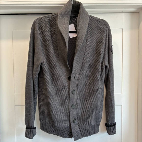 Canada Goose gray grandpas wool cardigan button down size M - Picture 1 of 6